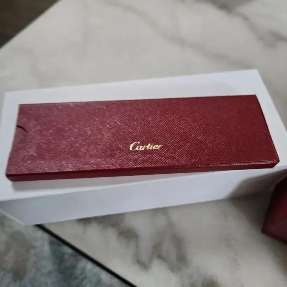 Cartier Round Sunglasses Eyewear Signature C de Cartier CT0156S Gold Auth w/Case